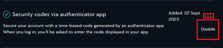 Edit credentials